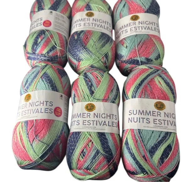 Lion Brand Yarns Summer Nights lot of 6 - Picture 1 of 5